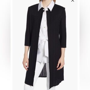 Ming Wang Textured Knit Long Cardigan Jacket size Medium